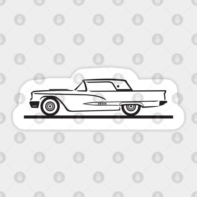 1958 Ford Thunderbird Hard Top Sticker by PauHanaDesign